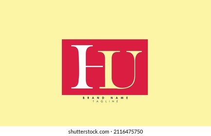 Alphabet letters Initials Monogram logo HU, UH, H and U