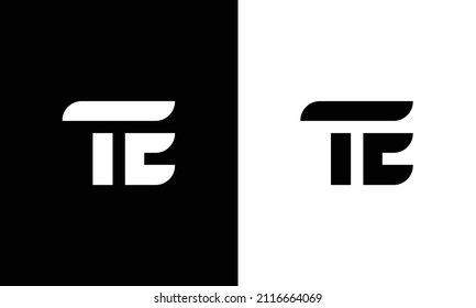 Letras alfabéticas Iniciales Logotipo Monograma TE, ET, T y E