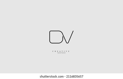 Alphabet letters Initials Monogram logo DV VD D V