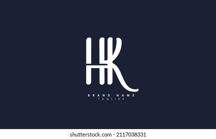 Letras alfabéticas Logotipo inicial Monograma HK, KH, H y K
