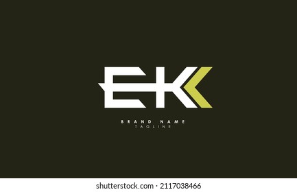 Alphabet letters Initials Monogram logo EK, KE, E and K