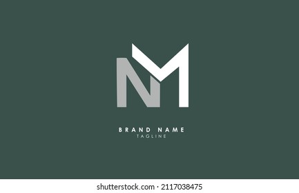 Alphabet letters Initials Monogram logo NM, MN, N and M