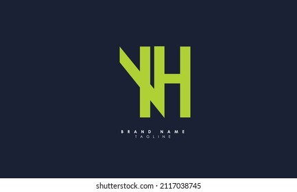 Alphabet letters Initials Monogram logo VH, HV, V and H