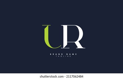 Alphabet letters Initials Monogram logo UR, RU, U and R