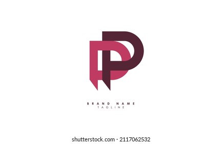 Letras alfabéticas Iniciales Logotipo de monograma DP, PD, D y P