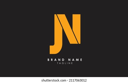 Alphabet letters Initials Monogram logo JN, NJ, J and N