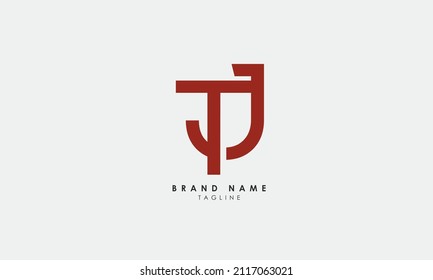 Alphabet letters Initials Monogram logo TJ, JT, T and J