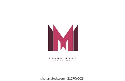 Alphabet letters Initials Monogram logo MH, HM, M and H