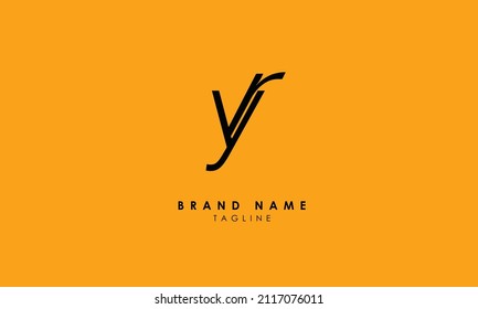 Alphabet letters Initials Monogram logo YJ, JY, Y and J