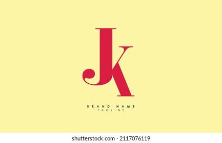 Alphabet letters Initials Monogram logo JK, KJ, J and K