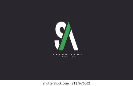 Alphabet letters Initial Monogram Logo SA, AS, S und A