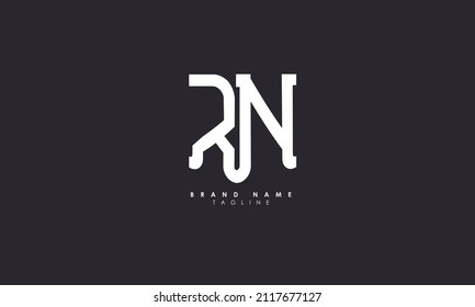 Alphabet letters Initials Monogram logo RN, NR, R and N