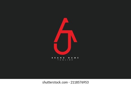 Letras alfabéticas Iniciales Logotipo Monograma AJ, JA, A y J
