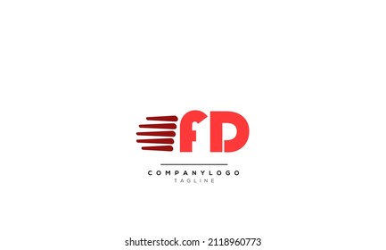 Alphabet letters Initials Monogram logo FD, FD INITIAL, FD letter
