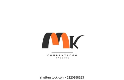 Alphabet letters Initials Monogram logo MK, MK INITIAL, MK letter