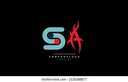 Alphabet letters Initial Monogram logo SA, SA INITIAL, SA Letter