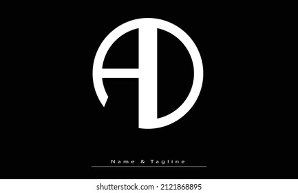 Alphabet letters Initials Monogram logo  AD, DA