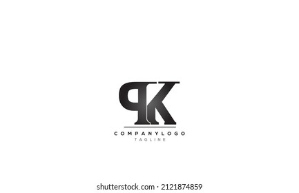 Alphabet letters Initials Monogram logo PK, PK INITIAL, PK letter