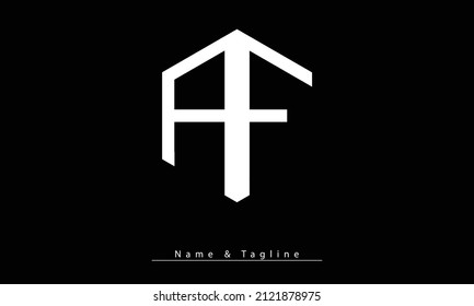Letras alfabéticas Iniciales logotipo de monograma AF, FA