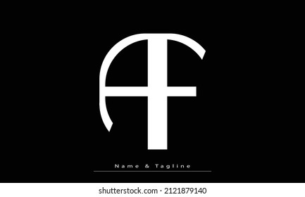 Letras alfabéticas Iniciales logotipo de monograma AF, FA