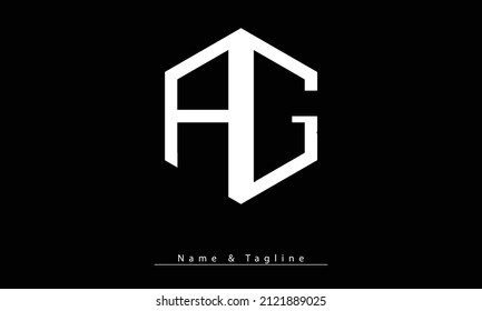 Alphabet letters Initials Monogram logo  GA, AG