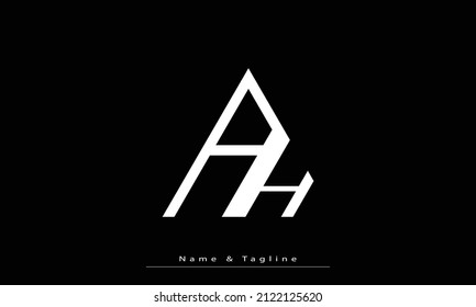 Alphabet letters Initial Monogram Logo AH, HA