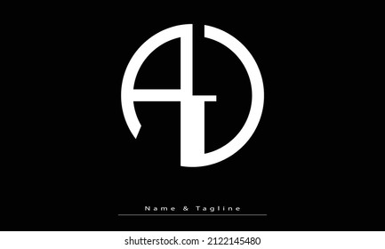 Letras alfabéticas Iniciales Monograma AJ,JA