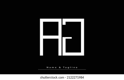 Alphabet letters Initials Monogram logo AJ, JA