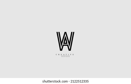 Alphabet letters Initials Monogram logo WA AW W A