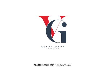 Alphabet letters Initials Monogram logo VG, GV, V and G