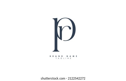 Letras alfabéticas Iniciales logotipo de monograma PR, RP, P y R