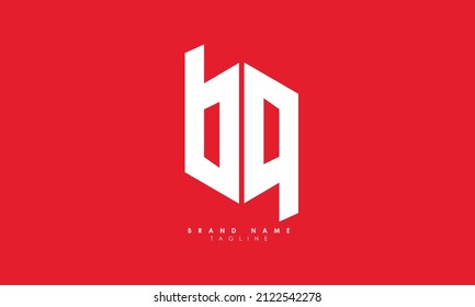 Letras alfabéticas Iniciales Logotipo Monograma BQ, QB, B y Q