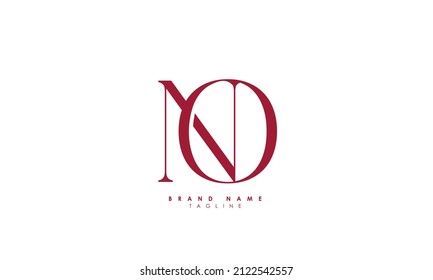 Alphabet letters Initials Monogram logo NO, ON, N and O
