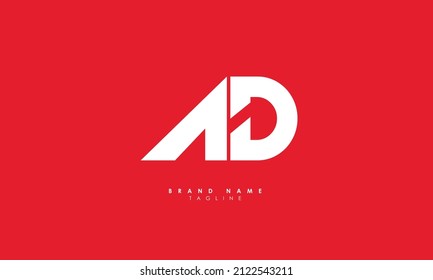Letras alfabéticas Iniciales logotipo de monograma AD, DA, A y D