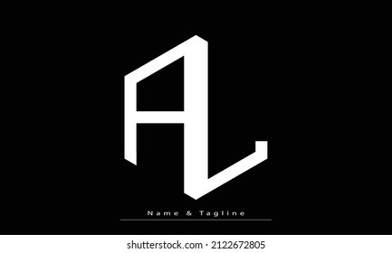 Alphabet letters Initials Monogram logo AL, LA