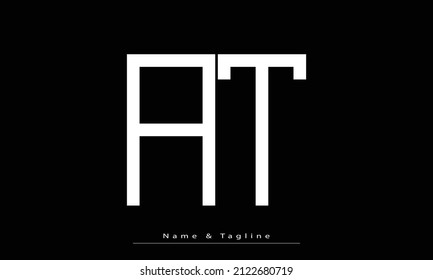 Alphabet letters Initial Monogram Logo AT, TA