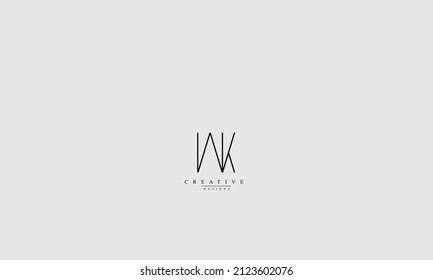 Alphabet letters Initials Monogram logo WK KW W K