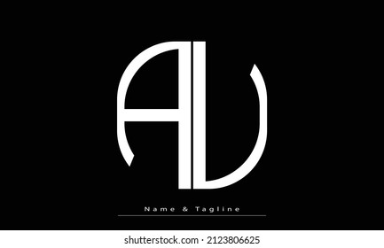 Alphabet letters Initials Monogram logo AU, UA