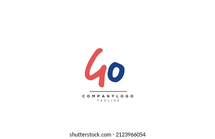 Alphabet letters Initials Monogram logo GO, GO INITIAL, GO letter