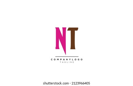 Alphabet letters Initials Monogram logo NT, NT INITIAL, NT letter