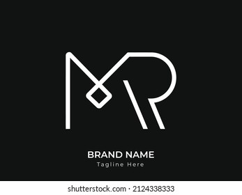 Alphabet letters Initials Monogram logo MR, RM, M and R. MR letter design logo logotype icon concept. MR Letter Logo Design Template Vector Illustration.