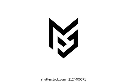 Letras alfabéticas Iniciales Logo de Monograma GP, PG, G y P