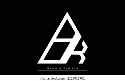 Alphabet letters Initial Monogram Logo BK, KB