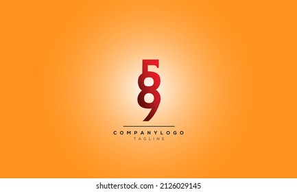 Letras alfabéticas Logo del primer monograma, 589INITIAL, 589 letras