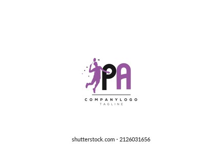 Alphabet letters Initials Monogram logo PA, PA INITIAL, PA letter