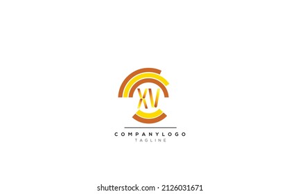 Alphabet letters Initials Monogram logo XV, XV INITIAL, XV letter