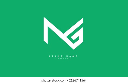 Letras alfabéticas Iniciales Logotipo Monograma MG, GM, M y G