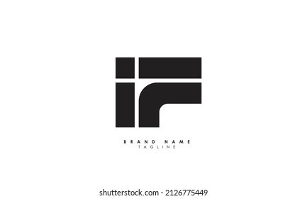 Alphabet letters Initials Monogram logo IF, FI, I and F