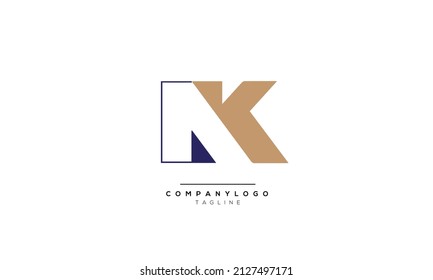 Alphabet letters Initials Monogram logo NK, NK INITIAL, NK letter