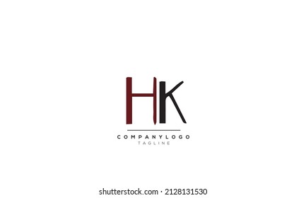 Alphabet letters Initials Monogram logo HK, HK INITIAL, HK letter